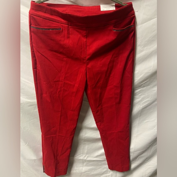 CHICO’s Red Capri Pant_Brigitte Beaded Ankle Pants_size 12R/2R_New - Picture 5 of 14